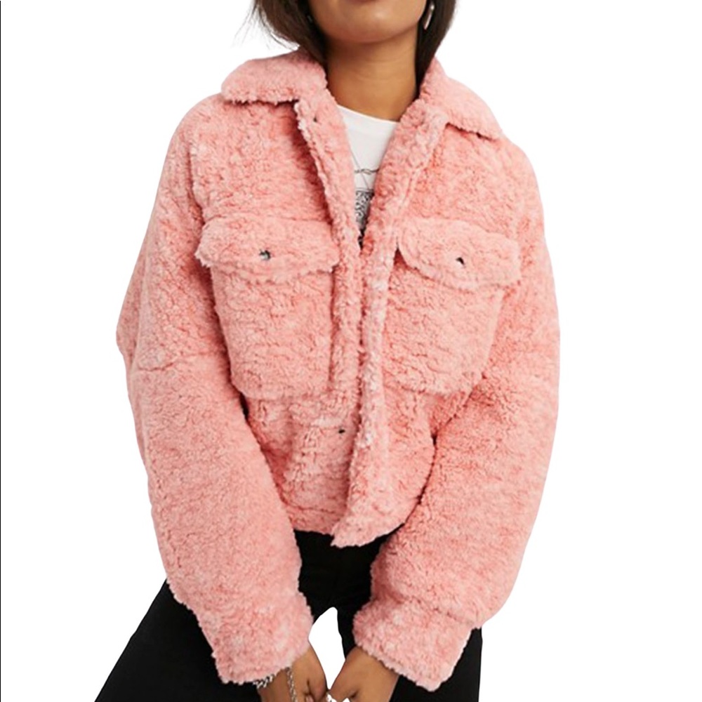 HOST ✅ FREE PEOPLE TEDDY SWING Jacket in Pink Melon